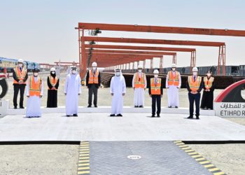 Track laying inaugurated in Saih Shuaib leading to Abu Dhabi and Dubai